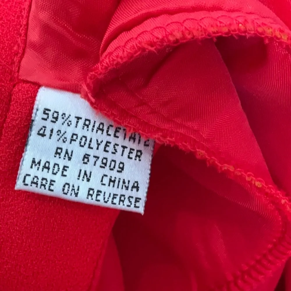 Shirt dress bright Red Emporio Oleg Cassini button down - Picture 10 of 11